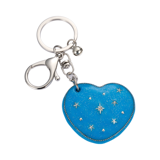 25SSJKRHDMBLFF Nff Heart Dia Mirror Key Ring Blue