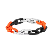 Louis Vuitton Monogram Chain Bracelet Silver Orange Black