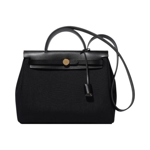 Hermes Herbag Zip 31 Bag Retourne & Gold Noir