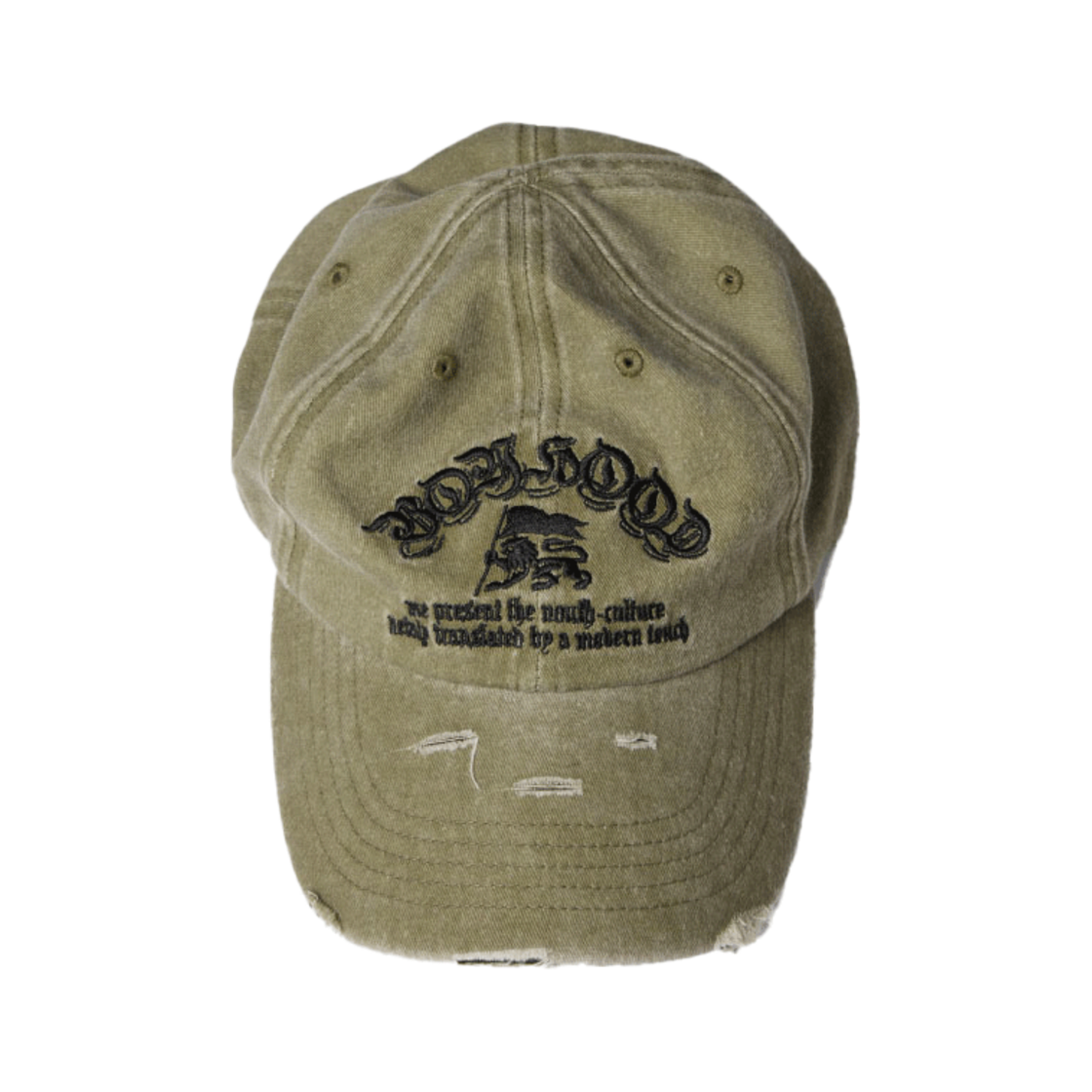 이티씨이 보이 후드 디스트로이드 캡 워시드 카키