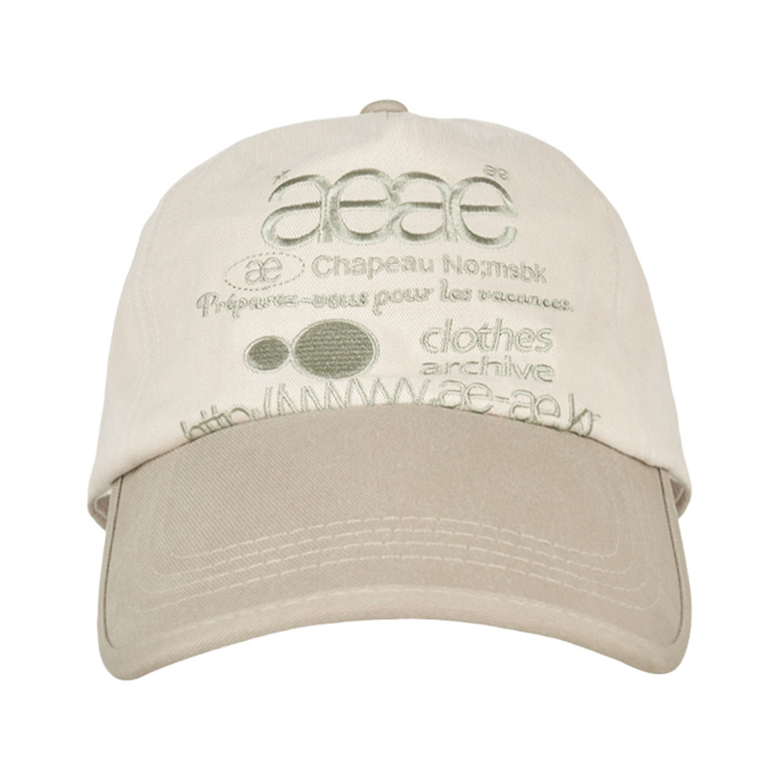 AE43SUCA001KHA AEAE Web Logo 5 Pannel Ball Cap Khaki