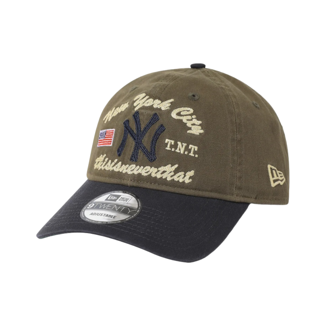 디스이즈네버댓 x 뉴에라 x MLB 뉴욕 양키스 언스트럭처 볼캡 모스 네이비(thisisneverthat x New Era x MLB New York Yankees Unstructured Ball Cap Moss Navy)