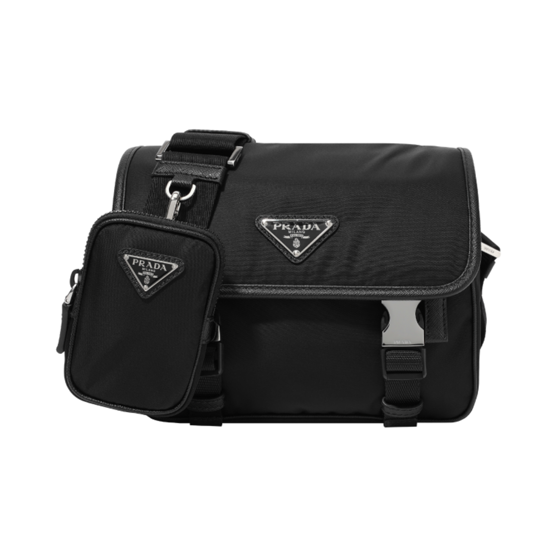 프라다 리나일론 앤 사피아노 레더 숄더백 블랙(Prada Re-Nylon and Saffiano Leather Shoulder Bag Black)