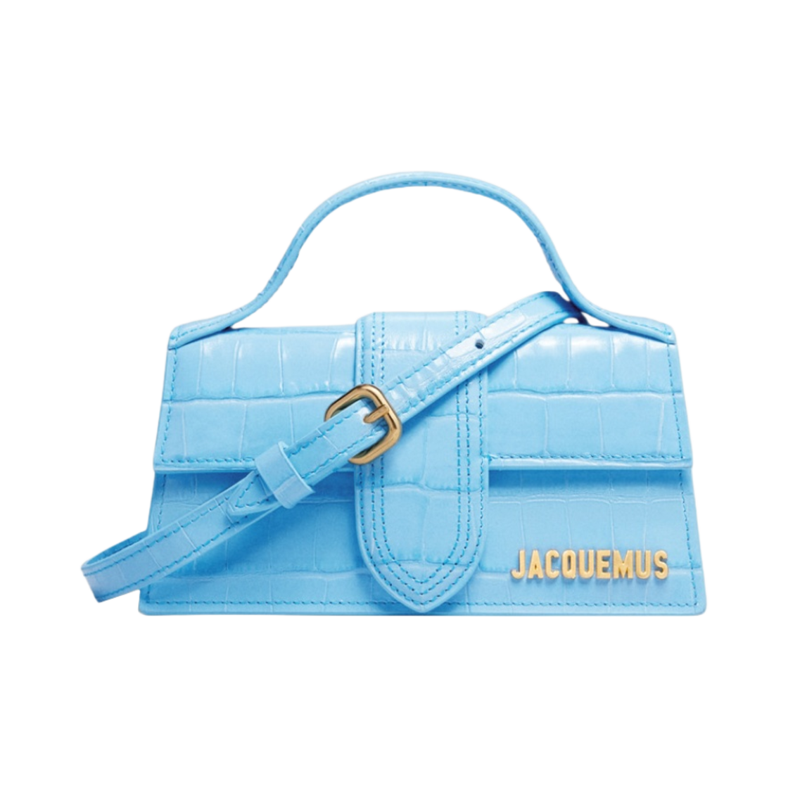 자크뮈스 르 밤비노 스몰 플랩 백 크로코 블루(Jacquemus Le Bambino Small Flap Bag Croco Blue) - 1