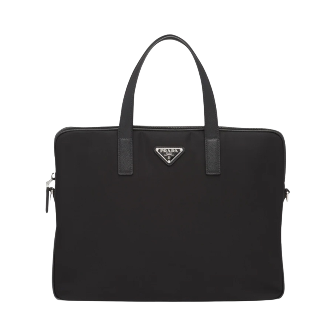 2VE368-2DMH-F0002 Prada Re-Nylon and Saffiano Leather Briefcase Black