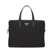 Prada Re-Nylon and Saffiano Leather Briefcase Black