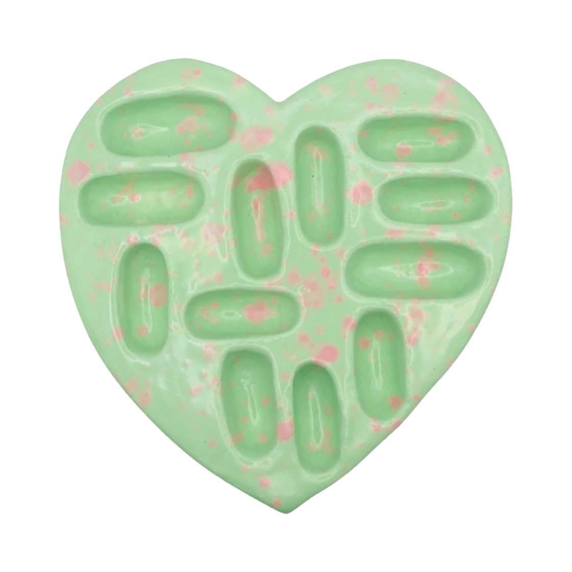 nff091 Nff Ceramic Heart Ring Holder Mint Pink