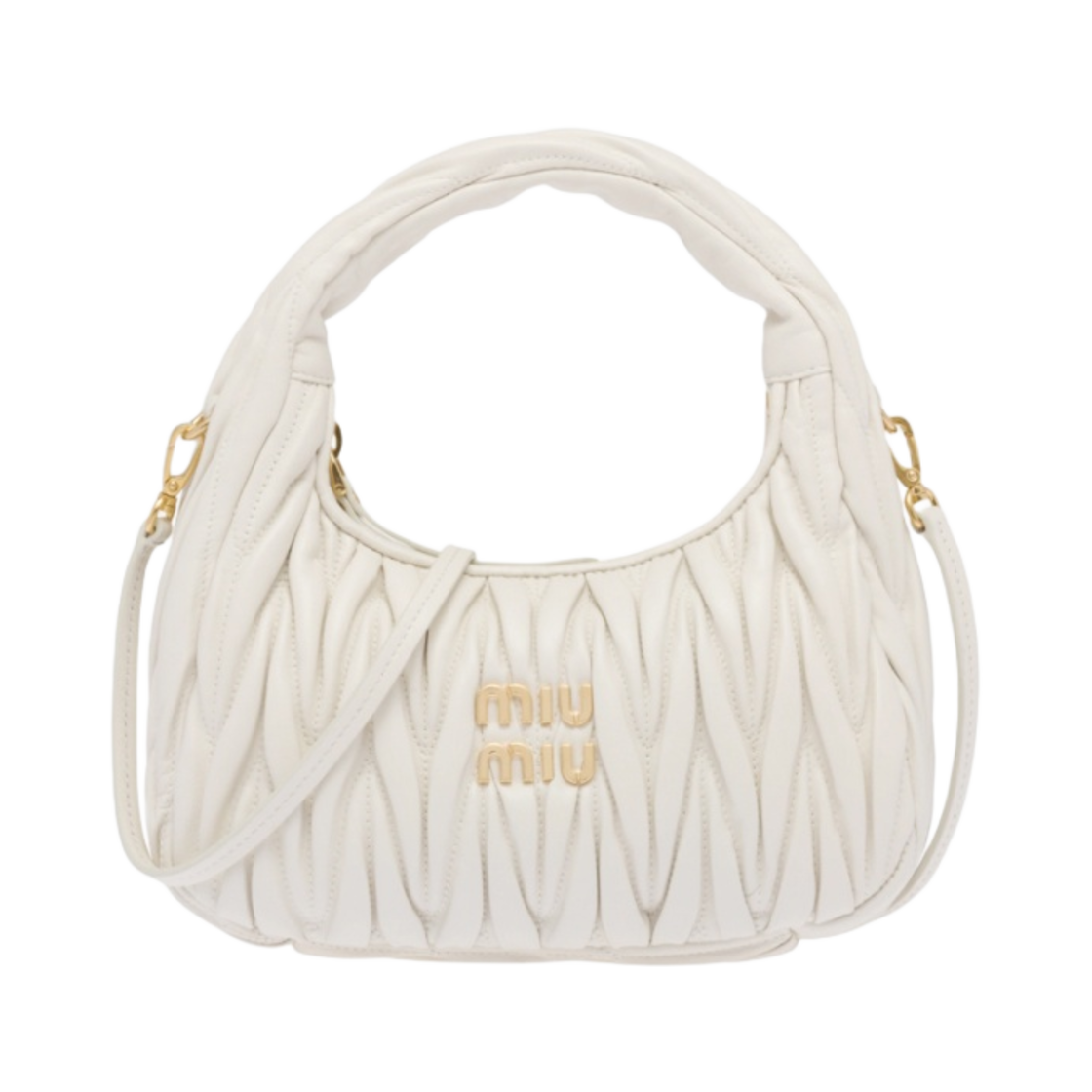 미우 미우 완더 마테라쎄 나파 레더 미니 호보백 화이트
