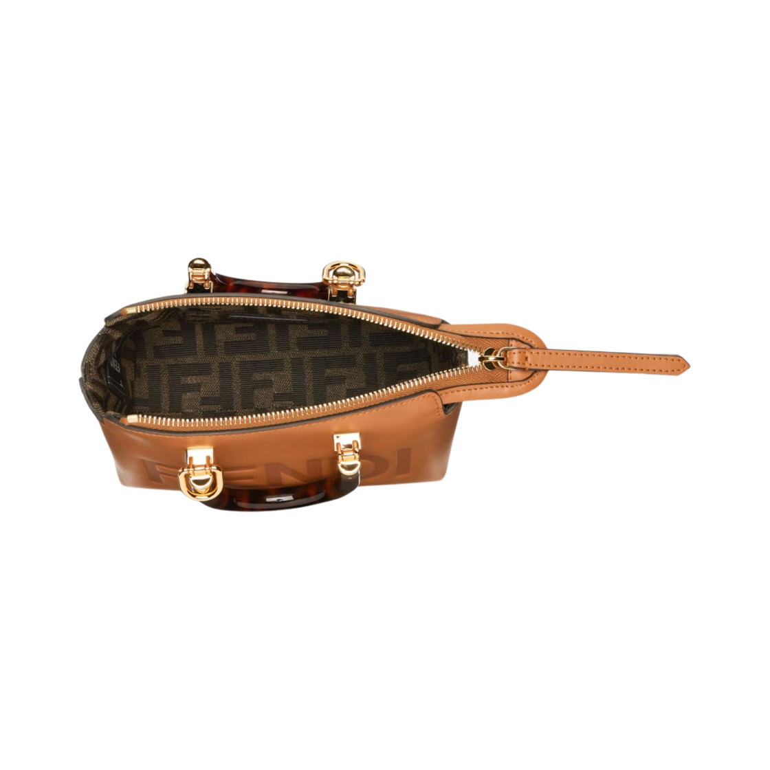 8BS067ABVLF0PWZ Fendi By The Way Leather Small Boston Bag Brown - #4
