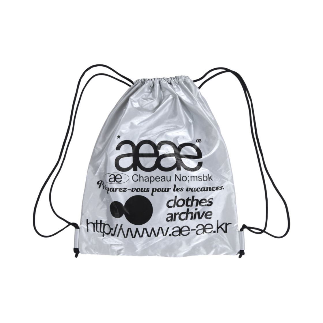 에이에이 웹 로고 짐 색 실버(Aeae Web Logo Gym Sack Silver)