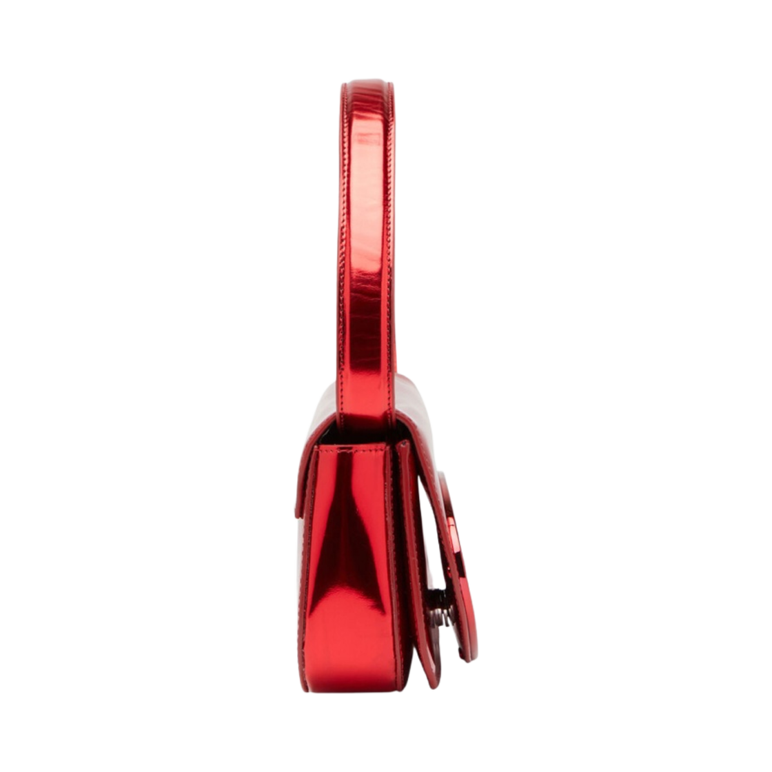 디젤 1DR 숄더백 인 미러드 레더 레드(Diesel 1DR Shoulder Bag in Mirrored Leather Red) - 2