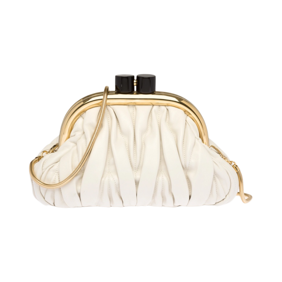 미우 미우 마테라쎄 나파 가죽 미우 벨백 화이트(Miu Miu Matelasse Nappa Leather Miu Belle Bag White) - 1