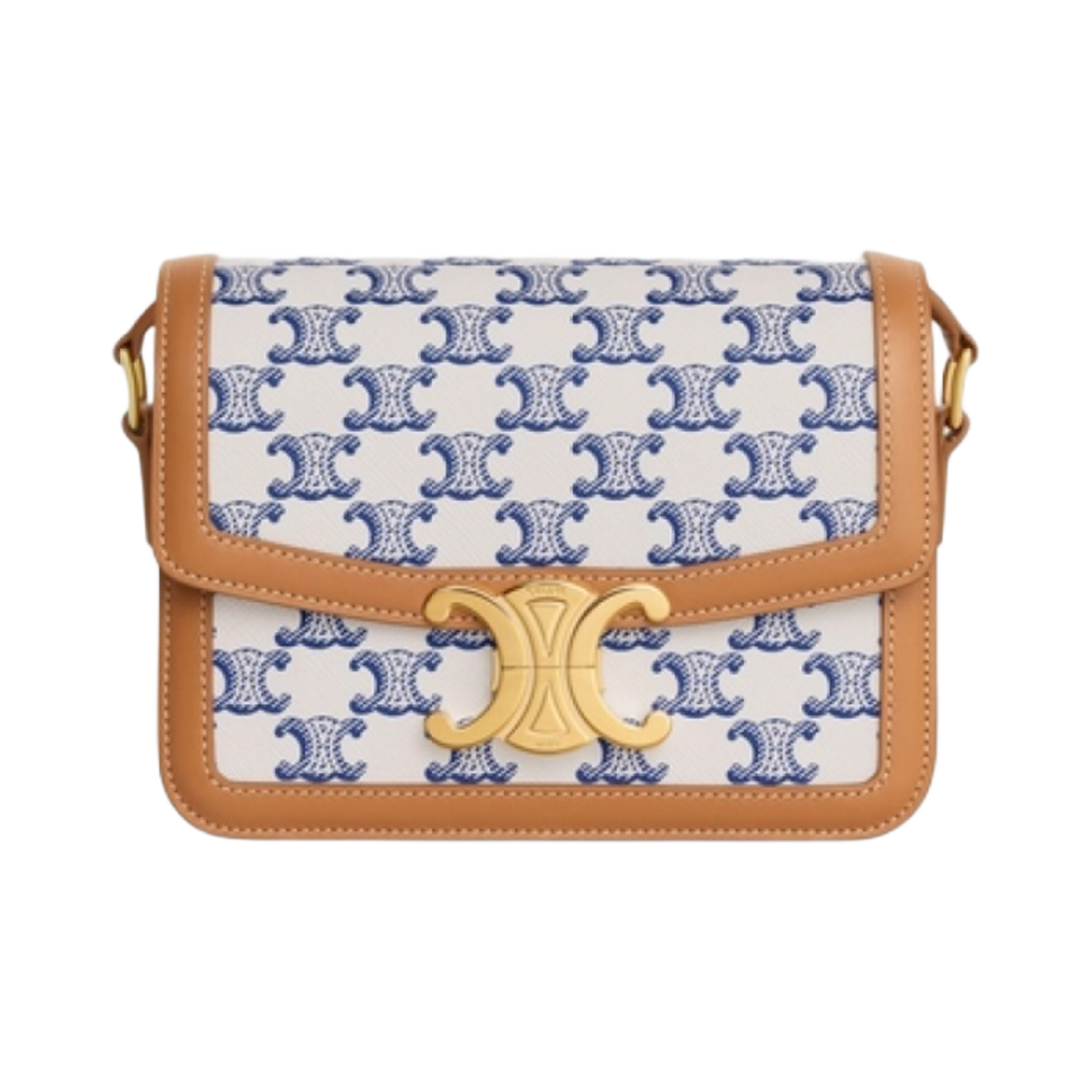 셀린느 트리옹프 캔버스 & 카프스킨 틴 트리옹프 백 블루(Celine Teen Triomphe Bag in Triomphe Canvas and Calfskin Blue) - 1