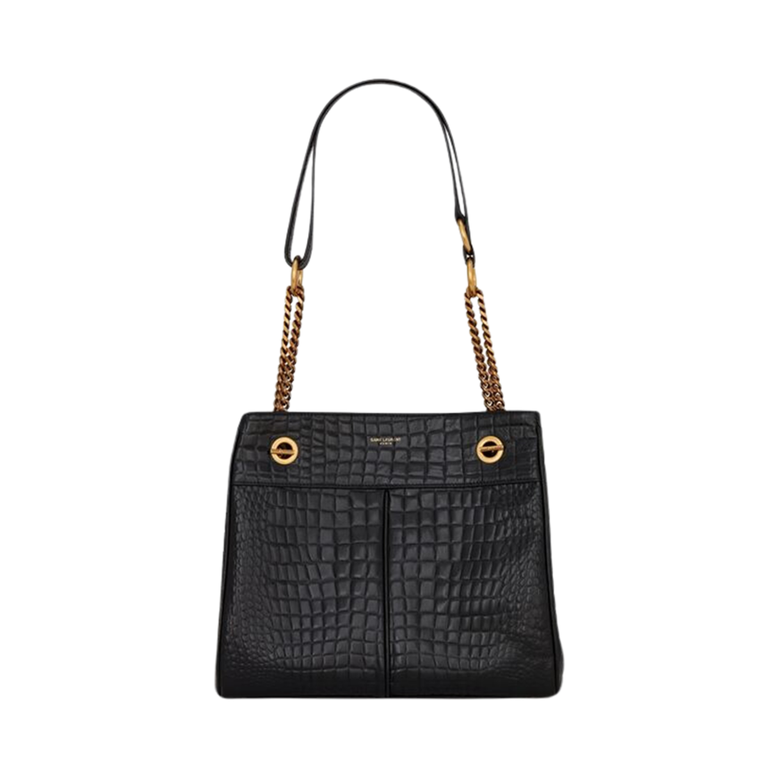 생로랑 파리 크로커다일 엠보스드 클라우드 숄더백 블랙(Saint Laurent Paris Crocodile Embossed Cloud Shoulder Bag Black) - 1