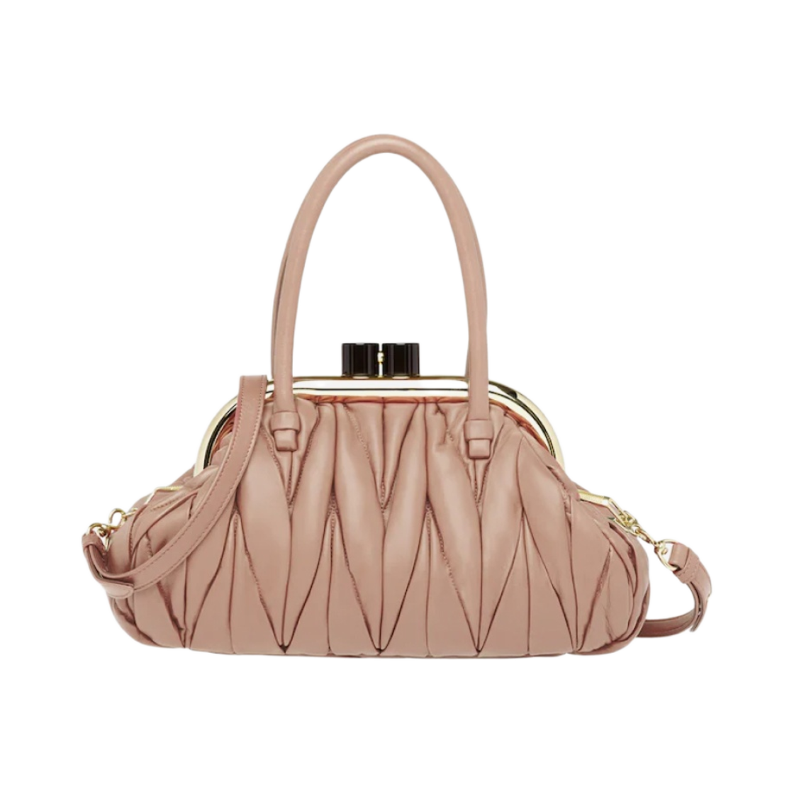 미우 미우 마테라쎄 나파 가죽 미우 벨 핸드백 카메오(Miu Miu Matelasse Nappa Leather Miu Belle Handbag Cameo) - 2