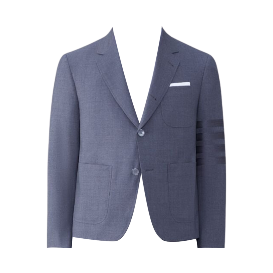 MJC196A-06146-025 Thom Browne Wool 4-Bar Sack Sport Jacket Dark Grey