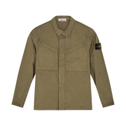Stone Island 10119 Stretch Cotton Twill Garment Dyed Overshirt Olive Green - 21SS