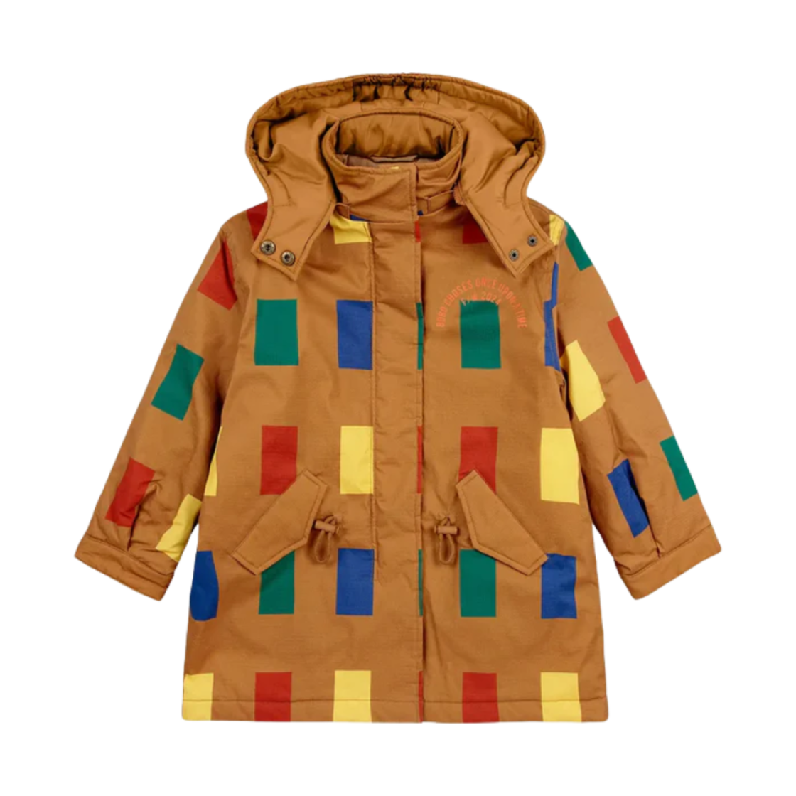 224AC136 (Kids) Bobo Choses Color Game Parka Brown