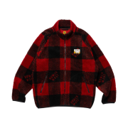 Human Made Check Boa Fleece Jacket Red