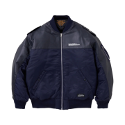 Neighborhood x Schott Leather Combi Ma-1 Jacket Navy