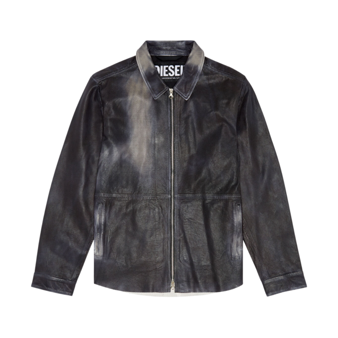 디젤 L-클라임 퍼포레이티드 레더 셔츠 자켓 블랙(Diesel L-Clime Shirt Jacket in Perforated Leather Black) - 1