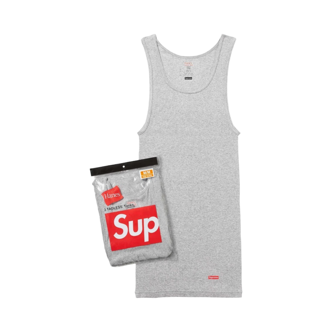 슈프림 헤인즈 태그리스 탱크 탑 헤더 그레이 (3개입)(Supreme Hanes Tagless Tank Tops Heather Grey (3 Pack))