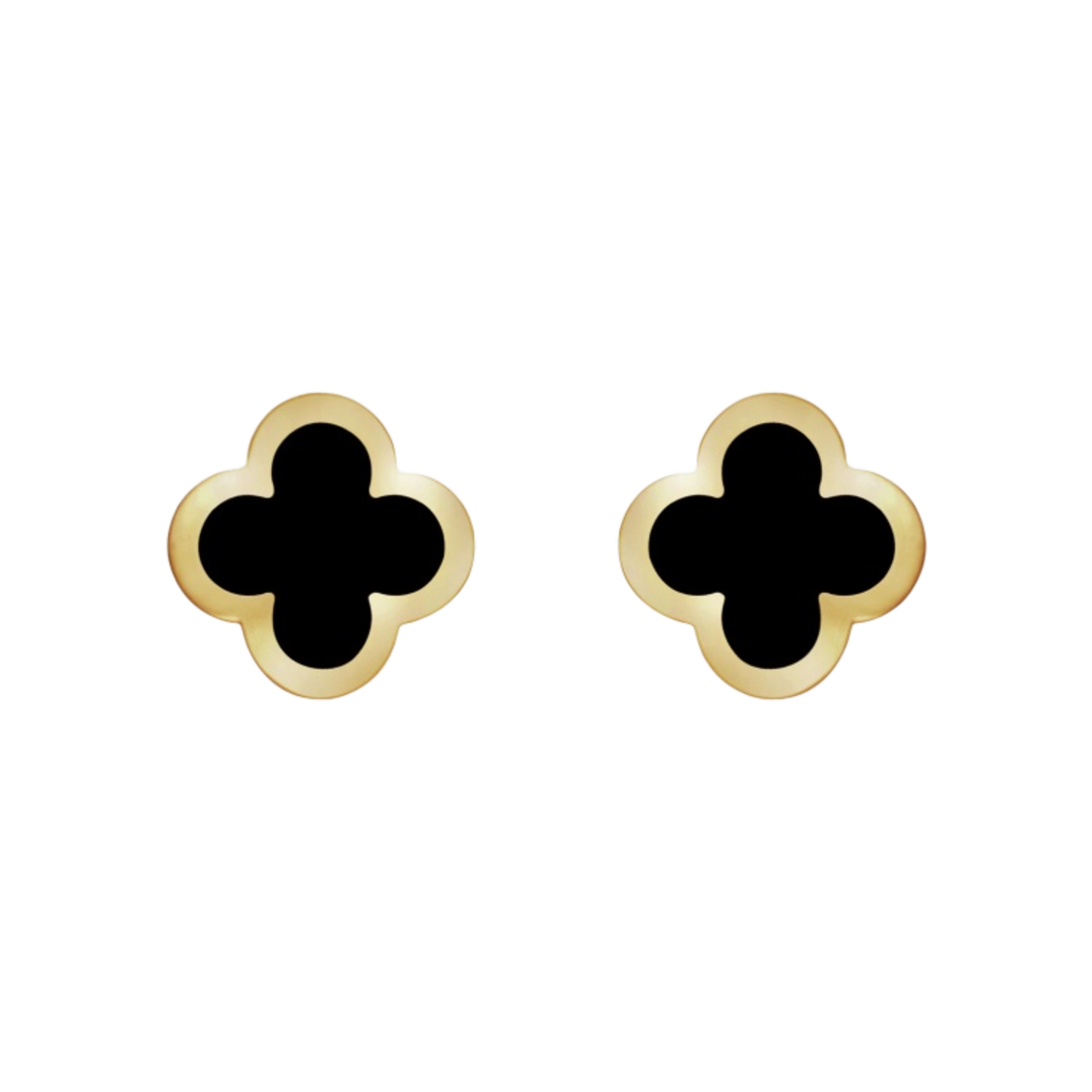 (W) 반 클리프 & 아펠 퓨어 알함브라 이어링 옐로우 골드 오닉스((W) Van Cleef & Arpels Pure Alhambra Earstuds Yellow Gold Onyx)