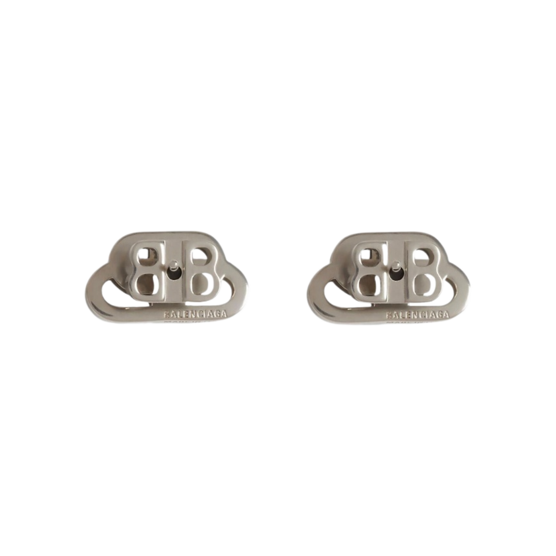 (W) 발렌시아가 BB XS 스터드 이어링 크리스탈 실버((W) Balenciaga BB XS Stud Earrings Crystal Silver) - 2