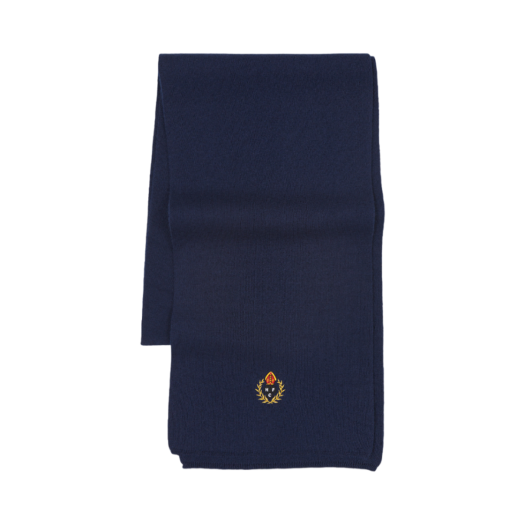 - Heritage Floss Crest Wool Muffler Navy