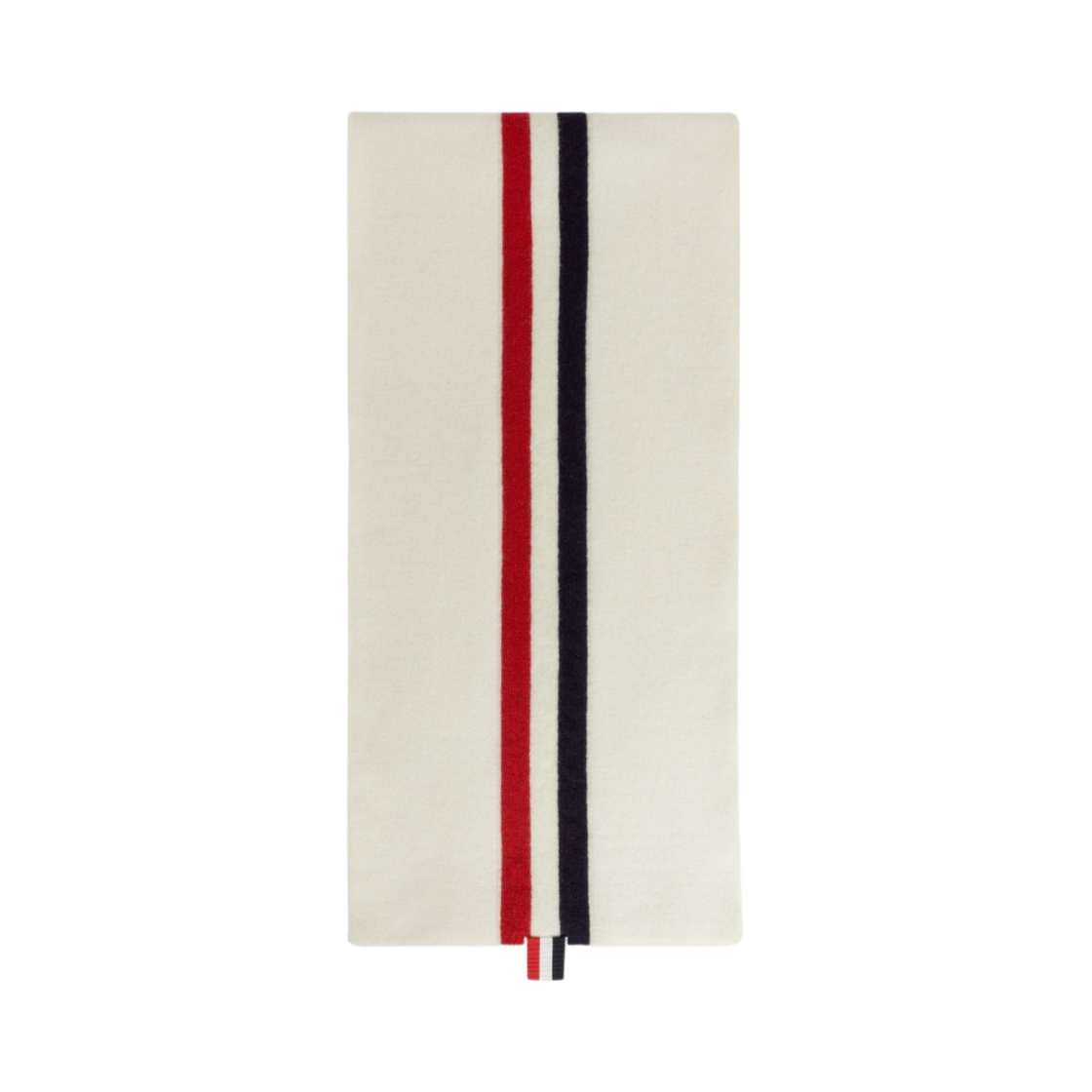 톰브라운 저지 스티치 슈퍼파인 메리노 울 인타르시아 스트라이프 스카프 화이트(Thom Browne Jersey Stitch Superfine Merino Wool Intarsia Stripe Scarf White) - 1