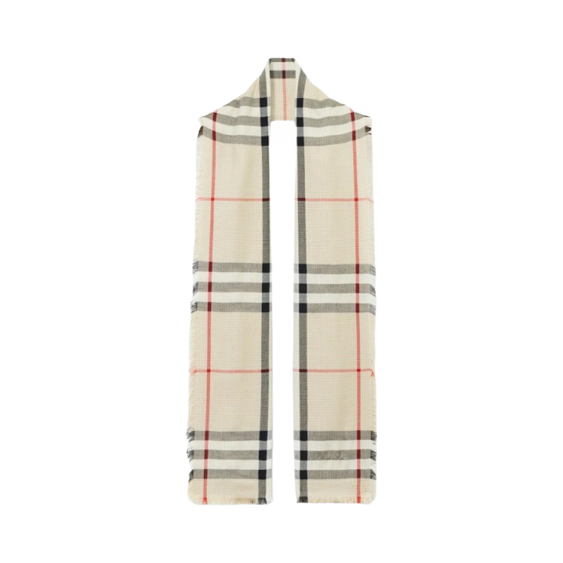 (W) 버버리 체크 실크 캐시미어 스카프 아카이브 베이지((W) Burberry Check Silk Cashmere Scarf Archive Beige) - 1