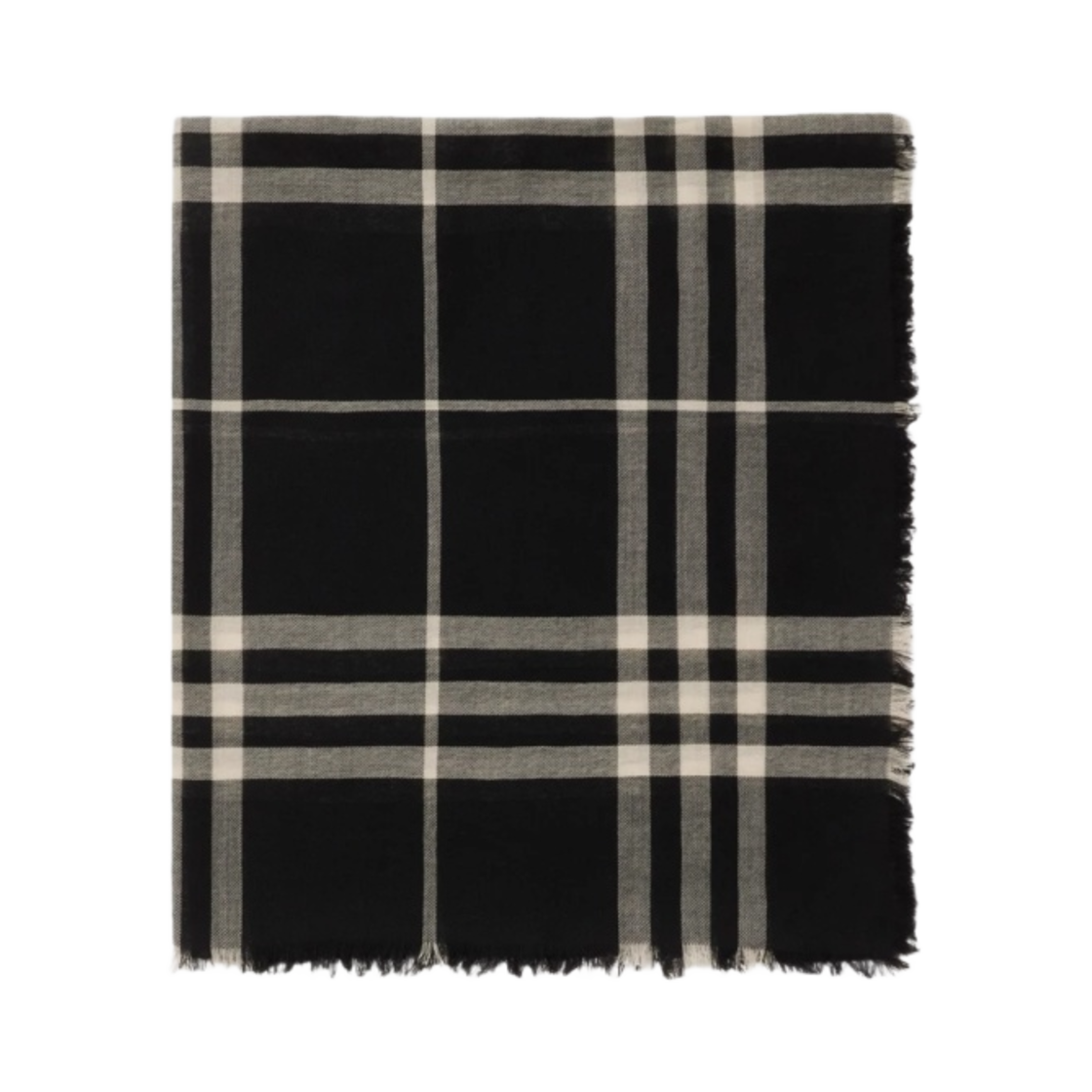 8094688 (W) Burberry Check Wool Scarf Black Calico