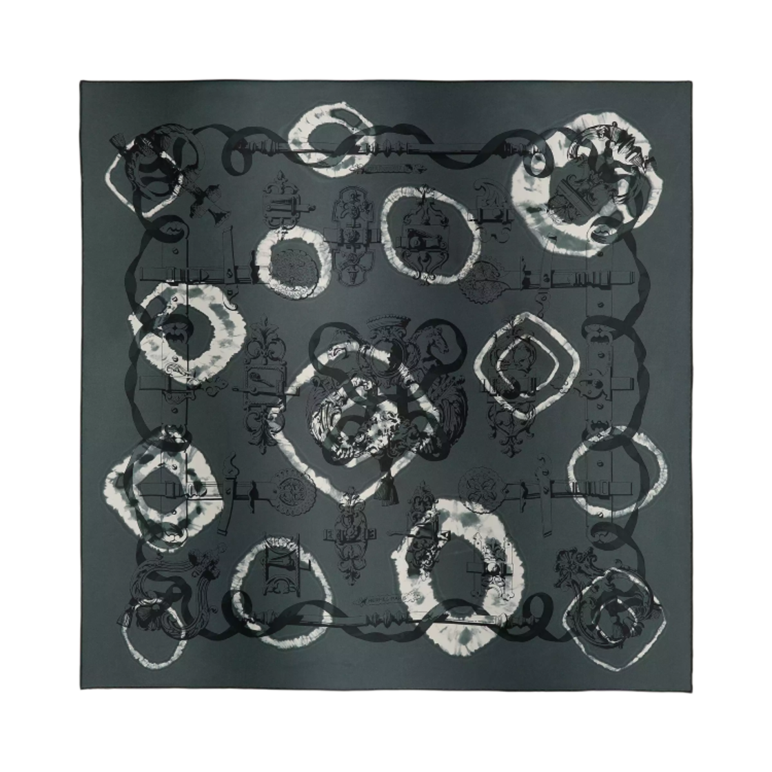 에르메스 페로네리 플랭 솔레이 스카프 80 오라지 마린 퐁쎄(Hermes Ferronnerie Plein Soleil Scarf 80 Orage Marine Fonce) - 1