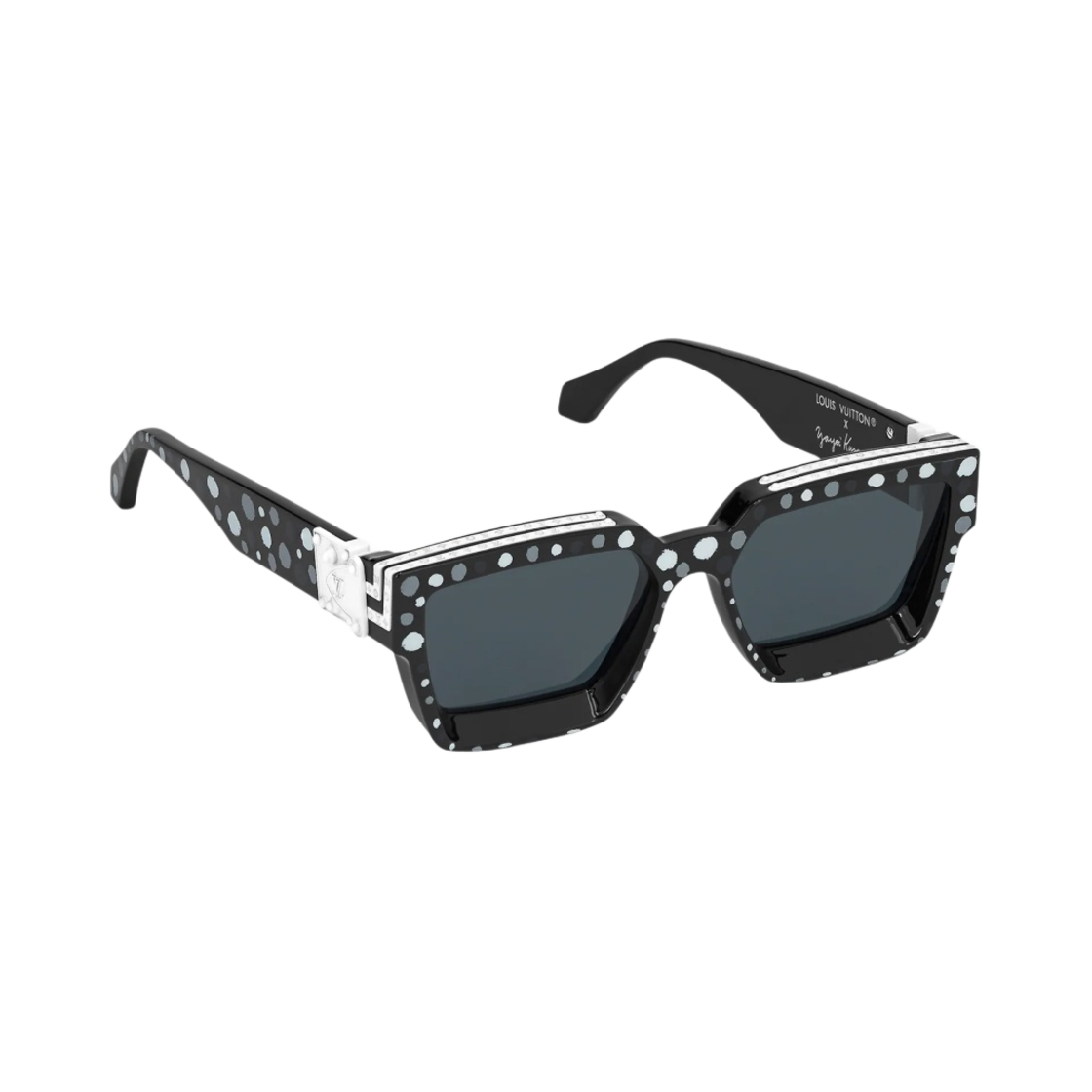 루이비통 x 야요이 쿠사마 1.1 밀리어네어 페인티드 닷 선글라스 블랙 그레이(Louis Vuitton x YK 1.1 Millionaire Painted Dots Sunglasses Black Grey) - 2