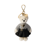 Prada Teddy Bag Charm with Metal Ring White