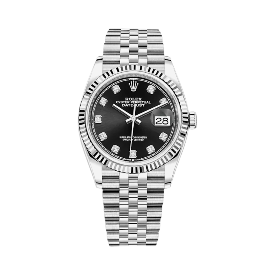 126234 Rolex Datejust 36mm 126234 Bright Black Diamond-Set Jubilee - 대표 이미지 #1