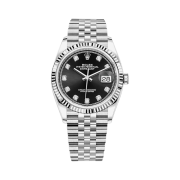 Rolex Datejust 36mm 126234 Bright Black Diamond-Set Jubilee
