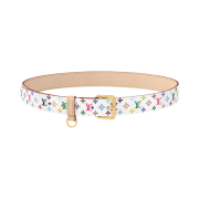 (W) Louis Vuitton x Murakami Takashi Louis Vuitton D-Ring 30mm Belt White