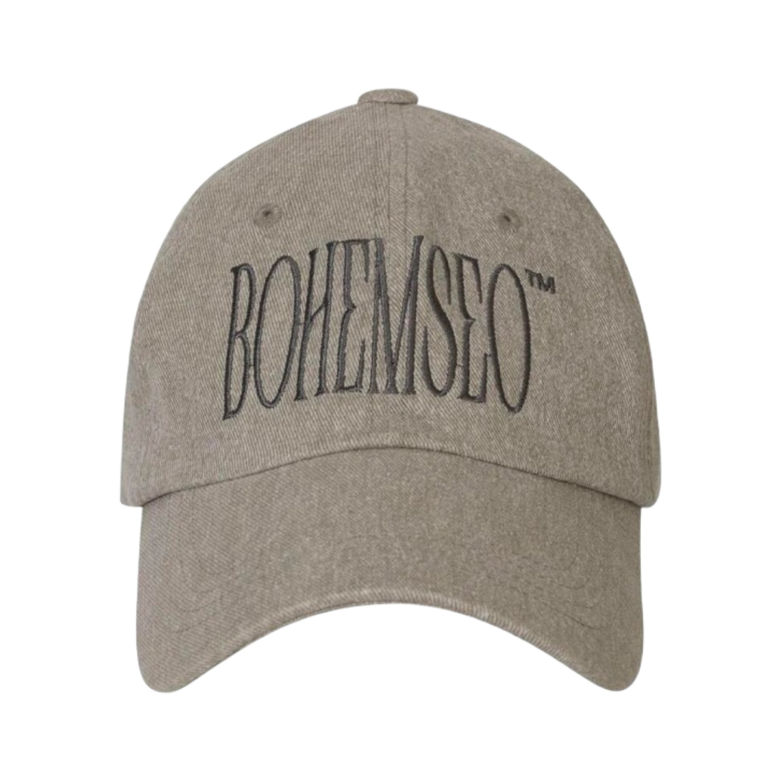 ●BOHEMIAN SEOUL● BOHEMSEO SIGNATURE LOGO PIGMENT BALL CAP BOHEMIAN SEOUL] SIGNATURE LOGO PIGMENT BALL CAP, CHARCOAL