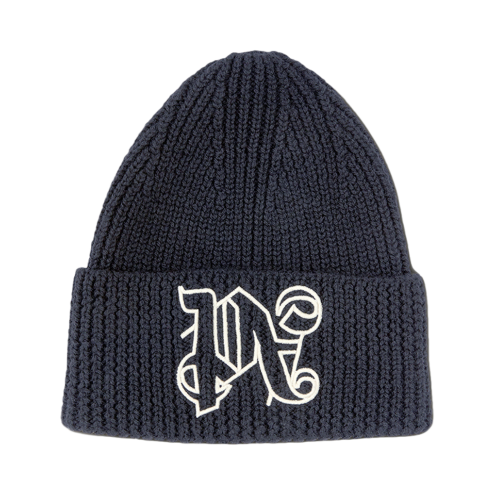 P9Y3MPF99 Palm Angels Pa Monogram Beanie Black