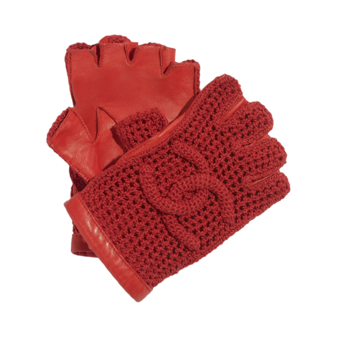 (W) 샤넬 글러브 코튼 램스킨 & 레드((W) Chanel Gloves Cotton Lambskin & Red) - 1