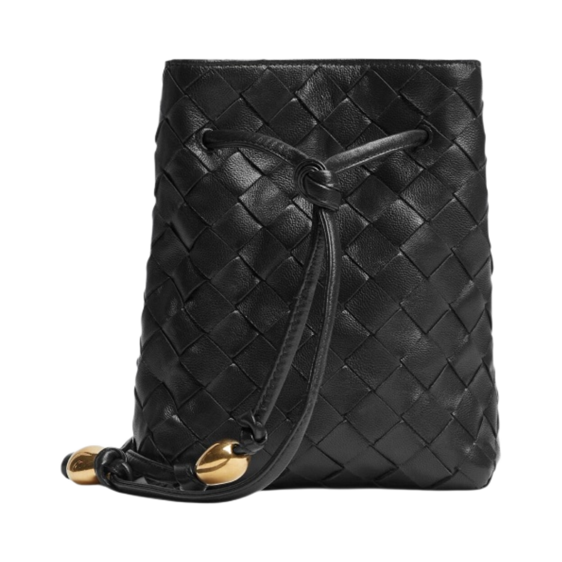 보테가 베네타 스몰 인트레치아토 버킷백 블랙(Bottega Veneta Small Intrecciato Bucket Bag Black) - 1