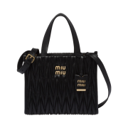 Miu Miu Matelasse Nappa Leather Tote Bag Black