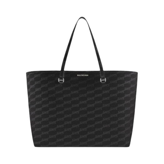 Balenciaga Signature Large East-West Shopper Bag BB Monogram Coated Canvas Black