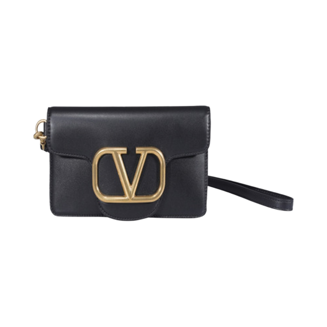 P0T59LMG0NO Valentino Logo Phone Case with Neck Strap Black