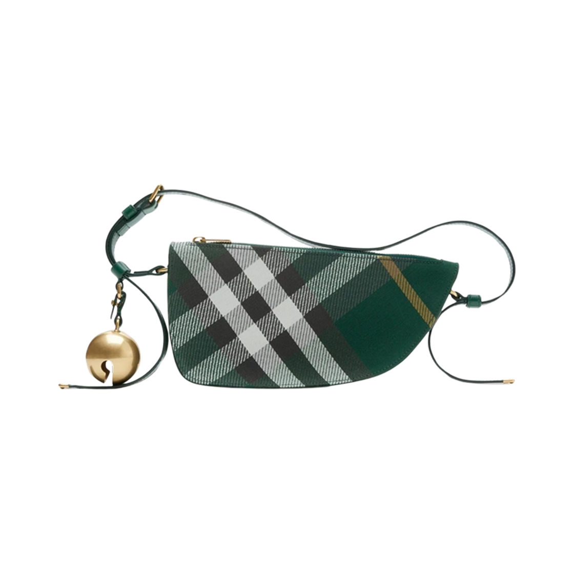 8088986 Burberry Mini Shield Check Shoulder Bag Green