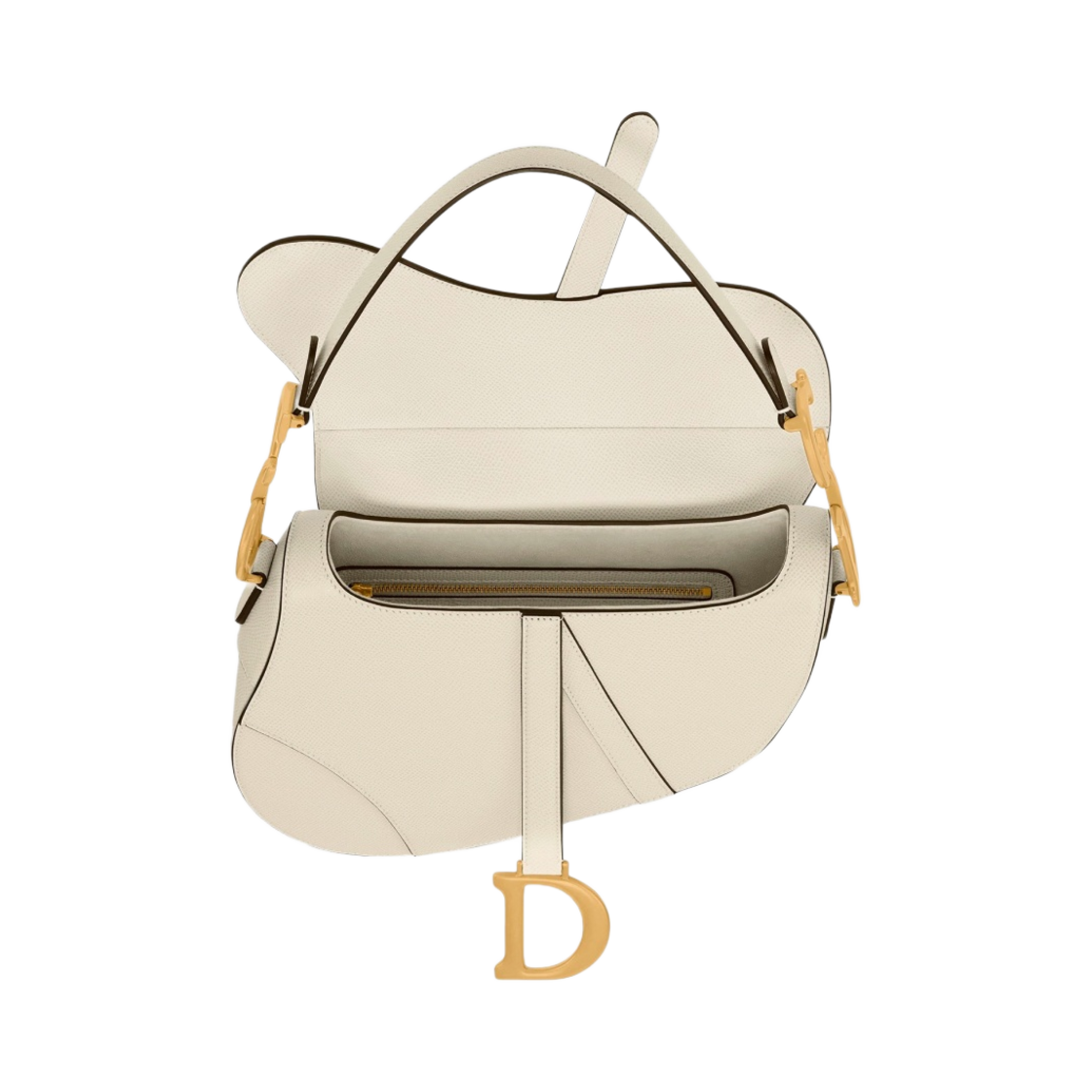 디올 새들백 그레인드 카프스킨 라떼 골드(Dior Saddle Bag Grained Calfskin Latte Gold) - 2
