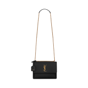 Saint Laurent Smooth Leather Sunset Medium Chain Bag Black