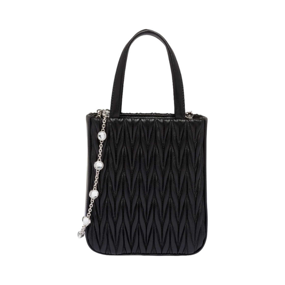 미우 미우 마테라쎄 나파 가죽 핸드백 블랙(Miu Miu Matelasse Nappa Leather Handbag Black) - 3