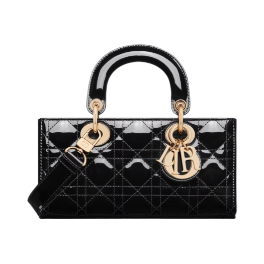 Dior Small Lady D Joy Bag Patent Cannage Calfskin Black